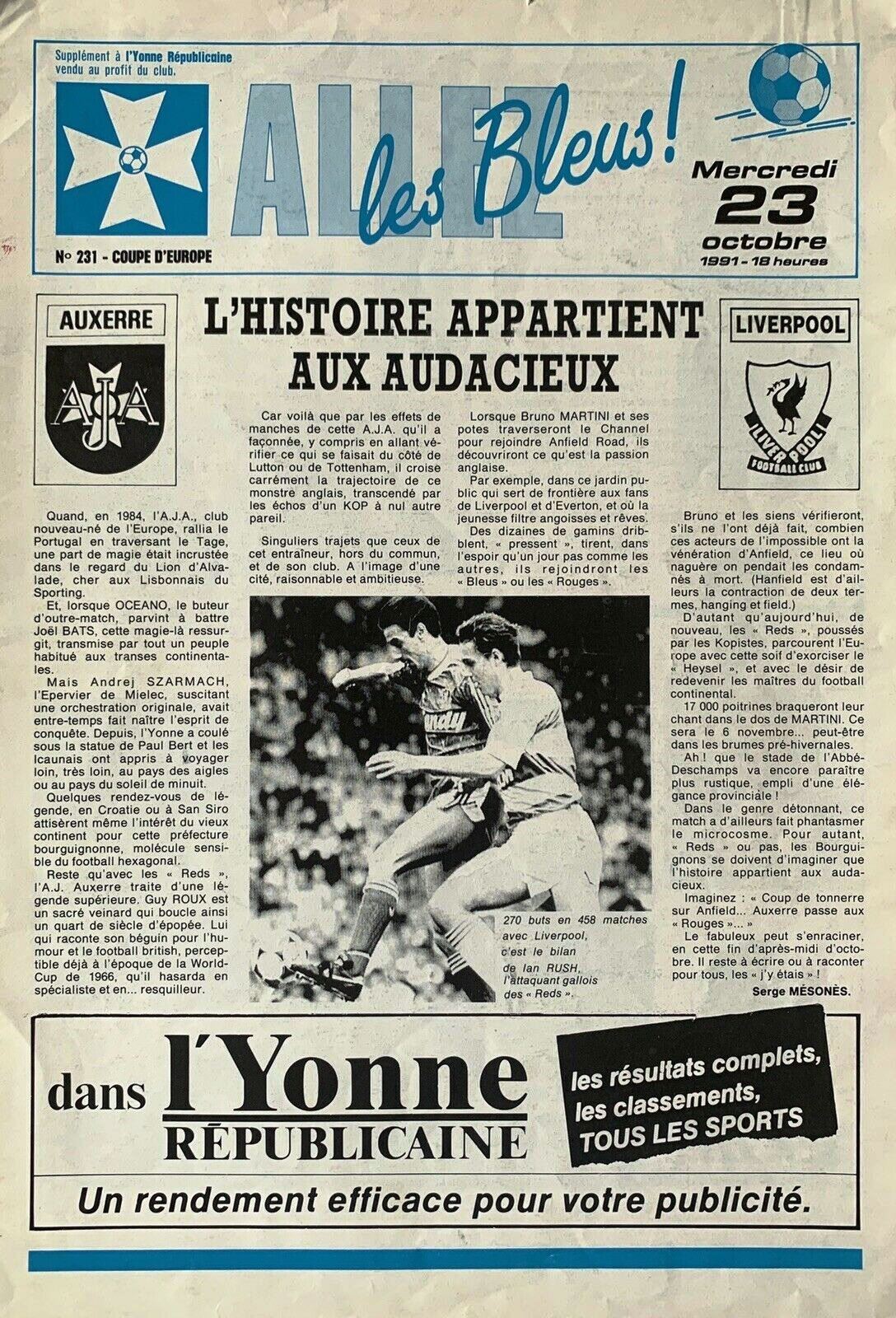 programme MONACO V FEYERNOORD ROTTERDAM / coupe Europe C2 1991/92